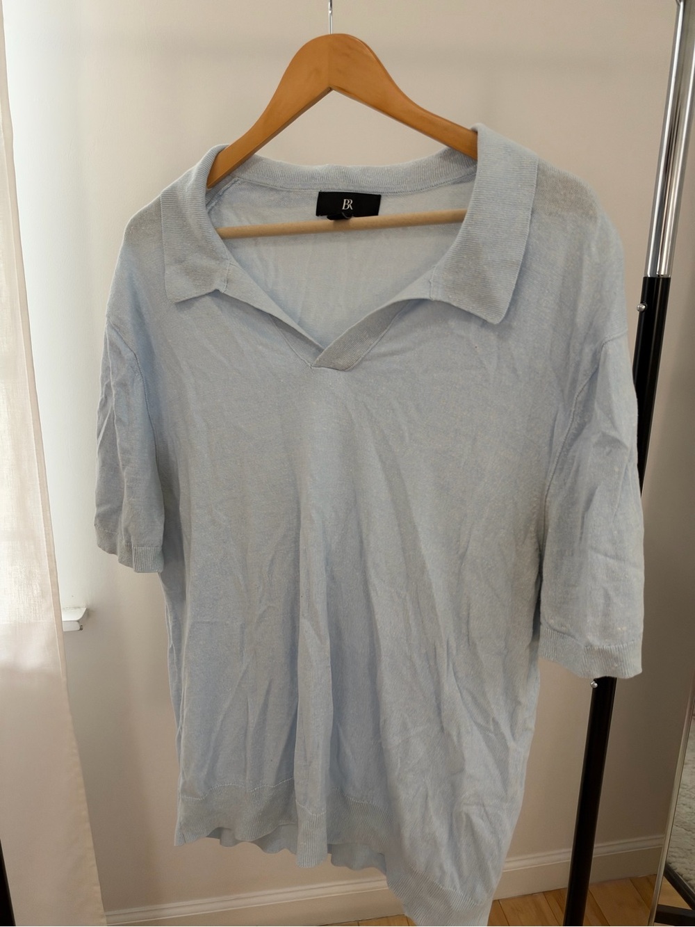 Banana Republic Light Blue Men’s Short-Sleeve Knit Polo